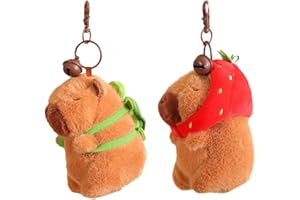 VQEOEOT 2 llaveros de peluche Capybara, Juguete De Peluche Capybara, Capybara Peluche Realista, Simulación Carpincho Juguetes, juguetes Capybara, colgantes para mochila, regalo de cumpleaños