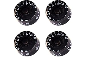 WANDIC Speed Control Knobs, Set of 4 Acrylic Speed Knobs for Gibson Les Paul Replacement Electric Guitar Parts, Black