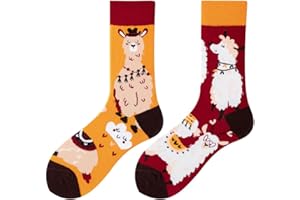 NxnChc Funny Socks for Men and Women Unisex Many Designs Animal Food Fruit Sports Art Cotton Gift Asymmetrical Pattern Left and Right