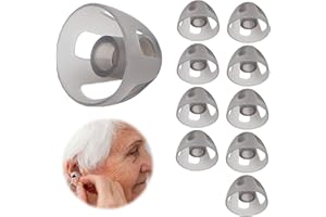 RANYAKE 10Stk Hörgeräte Dome Ohrstöpsel,Hörgeräte Kuppel Weich,Offener Dome aus Silikon für Hörgeräte,Open Domes Hörgeräte Ohrstöpsel,Weiche schwarze Hörgeräte-Ohrstöpsel,für ältere hörgeschädigte Menschen