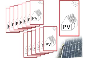 ‎LHBWHIZ Lhbwhiz 13 Stück Aufkleber PV-Anlage,Hinweis "Photovoltaik-Anlage/Battery" "Photovoltaik-Anlage" Selbstklebend Photovoltaik Schild Folie,PV-Anlage hinweisschilder Folie(10x19cm)