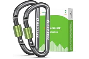 BROTREE Small Carabiner Clips Mini Locking Carabiner - 6cm Aluminum D-Ring