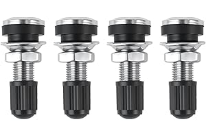 FOGBUSH Reifenventil, 4 Stück Tubeless Ventil Reifen Ventil Autoventil Metall Ventilschaft mit Staubkappe für Auto Und Motorrad Reifen Felgenventile mit Staubkappen