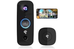 TOUCAN Sonnette vidéo sans Fil avec Carillon | Batterie Rechargeable XL, Enregistrement vidéo HD 1080p avec Vue Ultra Large de 180°, Conversation bidirectionnelle et Alarme sirène