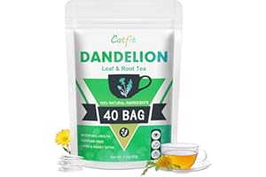 CATFIT Organic Dandelion Root Herbal Tea, Premium Dandelion Root Leaf with Chrysanthemum and Cassia, Helps Improve Digestion & Immune System, Caffeine Free, 40 Tea Bags