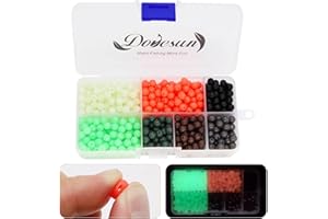 Dovesun Weich Gummi Fischperlen Zubehör für die Fischerei 7 Farben Rund mit Angelkoffer