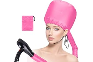 EULAPGOE Bonnet Attachment für Haartrockner, Helm-Trocknung Kappe Salon Hair Dryer Hood Bonnet Trockenhauben für Haare Wrap Turban Haartrockentuch (Hellrot)