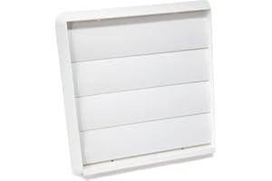 Kair White Gravity Grille 183mm External Dimension Ducting Air Vent with 150mm - 6 inch Round Rear Spigot and Not-Return Shutters