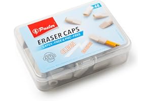 Pasler Pencil top erasers, Eraser caps, White Color,Pack of 48