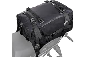 Rhinowalk Bolsa de alforja de motor 30L multifuncional impermeable trasero maletero bolsa de asiento de sillín de motocicleta accesorio profesional-negro