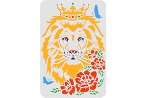 FINGERINSPIRE Stencil modello a forma di testa di leone, 29,7 x 21 cm africano grande gatto selvatico animale selvatico disegno stencil per pittura su legno, mobili, pareti, artigianato fai da te