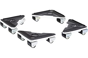 WAGNER DESIGN YOURSELF WAGNER Lot de 4 Chariots de déménagement MM 1191 I 17 x 17 x 23 x 5 cm - Charge 250 kg - Surface de Chargement antidérapante - pour Les Marchandises volumineuses I très Solide I dirigeable - 20119104