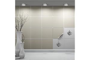 FoLIESEN - Fliesenaufkleber 15x15 cm | Selbstklebende Fliesen-Folie für Bad & Küche | entfernbare Klebe-Folie für Wandfliesen Küchenrückwand & Bordüren | 20 Klebefliesen, Sandgrau matt