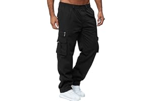 MJGkhiy Pantaloni Cargo Uomo Pantaloni da Lavoro con Tasche Laterali Pantalone Uomo Lunghi Casual Sport Pantalone Tasconato Multitasche Elastica Street Pantaloni Militari Cargo Pants Tattici