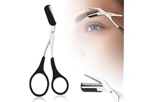 GENERISCH 2026 Nuevas tijeras de podadora de cejas mejoradas, 2 en 1 tijeras para cejas con peine, para recortar las cejas y las pestañas Belleza Accesorios Regalo para hombres mujeres (Negro)