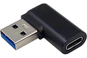 Duttek Adapter USB C na USB, adapter USB A na C, lewy kątowy 90 stopni USB 3.0 męski na USB C żeński adapter kompatybilny z iPhone 11/Airpods iPad/Samsung Note 10, Google Pixel/laptopami