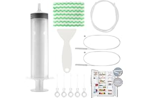 Holseylex 11Stk kühlschrank reinigungsset,abfluss Loch Reinigung Set,Mit Schlauch,1.5M Kühlschrankbürsten,Stange einsetzen,Koralle Samt Reinigungstuch,für Entblocken Abflusslöchern Kühlschränke