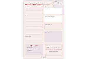 BYANIKA A5 Small Business Planner Notepad Daily Planner Pad Desk Pad Small Business Owner Self Care To Do List Notepad Organiser Productivity Planner Social Media Planner
