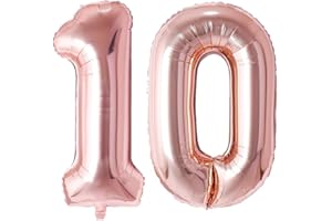 Vthoviwa Enormi Palloncini Numeri 10 Rosa Oro, Pallone 10. Compleanno Palloncini Uranio, Balloon 10 Decorazione Delle Festività