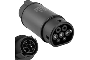 Jiacheng Type 1 to Type 2 EV Charger Adapter, 32A SAE J1772 to IEC62196, Converter Adapter to Charge Type 2 Electric/Hybrid Vehicle (7-pin) from Type 1 Charging Station/Charge Cable