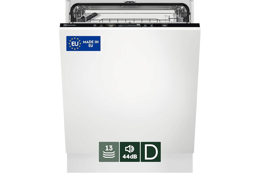 Electrolux EES47325L Built-in Dishwasher, Series 600, 13 Place Settings, Satellite Clean Technology, AirDry Technology, QuickSelect Controls, AutoOff Function, Silent 44 dB, 60 cm