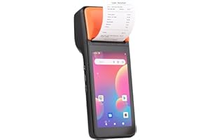 Bisofice Handheld 3G POS Receipt Printer Android 8.1 1D/2D Barcode Scanner PDA Terminal Support 3G WiFi BT Communication with 5.0 Inch Touchscreen Thermal Label Printing - With NFC Function