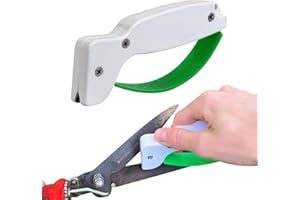 BOTUK Portable Knife Sharpener Handheld Outdoor Garden Kitchen Knife Sharpeners Tungsten Carbide Steel Garden Tool Sharpener Multi Tool Blade Sharpener for Home Outdoor Knives Garden Pruning Shears(White)