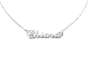 MAPIMANIA - Collana con nome personalizzata in acciaio inossidabile, idea regalo donna compleanno, laurea, catenina argento ragazza