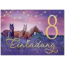 Decento® Invito Compleanno Cavallo U2013 8 Biglietti Con Busta Per