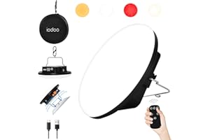 IODOO Linterna Camping LED, 9900mAh Power Bank Recargable Lámpara Camping ,2000LM Foco para Tienda, IP65 Impermeable Portátil Luz de Emergencia para Pesca,Senderismo,Apagón (60W Con control remoto)