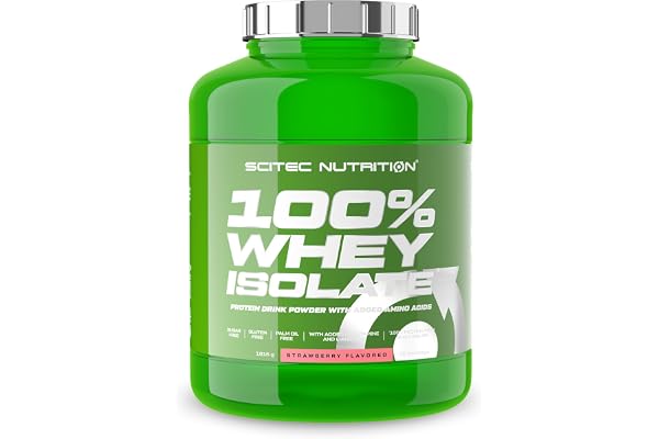 Scitec Nutrition 100% Whey Isolate - Pure Protein Power avec BCAAs - Glutamine & Arginine - Formule sans sucre ni gluten, 1816 g, Fraise