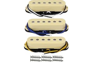 FLEOR Pickup Alnico 5 Pickup a bobina singola Pickup al manico/centrale/ponte per chitarra color crema per chitarra elettrica Strat Squier