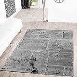 Alfombra, moderno diseño de suelo marmolado, color gris, gris, 160 x 220 cm