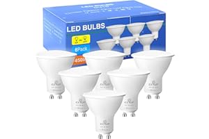 EX UP Lampadine Led Gu10 Spotlight Luce Naturale, 6w Risparomio Energetico Faretto, 450lm Equivalenti Alogene 40w, Angolo Fascio 120-160 Lampadina, Nessun Sfarfallio,Non Dimmerabile Confezione da 6
