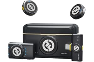 HollyView Lark M2 Mini Combo (Shine Charcoal, with Camera RX + USB-C RX) Wireless Microphone