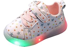 ZEROTOTENS BEAUTY Zerototens Baby Girls Shoes for 1-6 Years Old Kids，Toddler Children Athletic Star Led Light Up Luminous Sneakers Soft Bottom Outdoor Non-Slip Sport Running Shoes