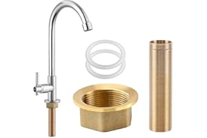 CANCYCC Tap Extended Height, M30 x 10 cm Lock Nut Kit, Extension Threaded Pipe, Tap Extension with Threaded Pipe, Shaft Nuts, Tap Extension, Nipple Lock Nut Kit
