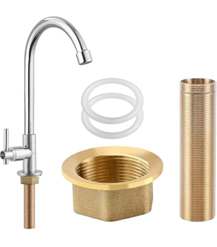 Extension Grifo Extensión Para Grifo De Latón 10 Cm, Rosca M30, Incluye  Tuercas Y Juntas De Silicona, Ideal Para Fregaderos Extensión De Grifo