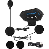 Yosoo Health Gear BT12 Intercom Motorcycle Helmet, Bluetooth Speakers, Hands-Free Helmet Headphones with Music Call Control,