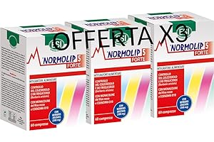 Normolip 5 Forte – Pacchetto Risparmio 3 Confezioni – Integratore con Berberis, Riso Rosso (2,9mg Monacoline), Cardo Mariano, Coenzima Q10, Policosanoli, Folato e Cromo – 3×60 compresse (180 totali)