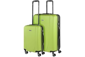 ITACA - Maletas de Viaje Juego Maletas 4 Ruedas - Juego de Maletas de Viaje - Juego Maletas de Viaje Ligeras. Candado de combinacion, Pistacho-Antracita