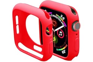 ‎MIIMALL Miimall Kompatibel mit Apple Watch 40mm Schutzhülle Series 6/SE/5/4, Flexible TPU Hülle Abdeckung Stoßfest Schutz Bumper Case für Apple Watch Serie 4/5 - Rot