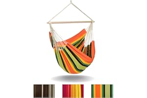 AMAZONAS - XXL Hängesessel Brasil Gigante | Hängesessel ohne Gestell mit großer Sitzfläche, handgefertigt in Brasilien | Belastbar bis 200 kg; Sitzfläche 2m x 1,4m; Stablänge 1,4m | Farbe: Esmeralda