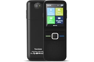 EXSULITY Appareil de traducteur de langue, prend en charge la traduction en ligne en 138 langues, appareil de traducteur de photos AI instantané hors ligne, appareil de traduction vocale en temps réel pour