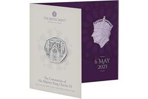 CRAWLEYCOINS 2023 King Charles Coronation UK - Moneta fior di conio brillante da 50 p, in confezione menta
