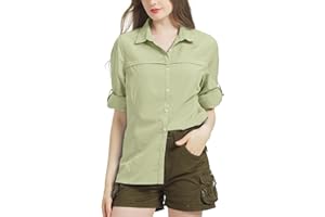 JOGWITS Chemisier pour femme - Protection UV UPF 50 - T-shirt à manches longues - Vêtement safari - Respirant - Séchage rapide - Chemise de randonnée décontractée - Haut de sport - 5077