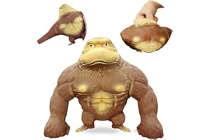 HuaMuDM Gorilla Spielzeug zur Stressreduktion, Gorilla Squeeze Toy, Squishy Monkey Toy, Latex Monkey Gorilla Toys, Funny Brown Monkey Toy, Stretch Gorilla Toy, Gorilla Stressabbau Spielzeug