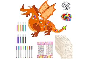 Ainiv 3D Manualidad Madera, Dinosaurios Madera para Manualidades, Artesanías En Madera para Que Los Niños Diseñen Pintura, Madera Manualidades Kit para Niños y Niñas, Regalo Creativas de Cumpleaños