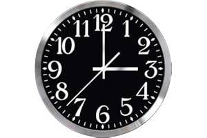 COSLIFE Wall Clock 12 inch Large Number Silent Quartz Decorative Clocks, Battery Operated, Decorative Home Office School(Black)