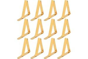 MEMOFYND 12 Pinces à Nappe Dorées, Pinces à Nappe, Pinces à Nappe De 4,5 Cm, Extérieure Clips De Fixation Nappe, Pince pour Nappe De Table Exterieur.